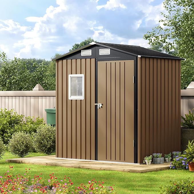 6X4FT Outdoor Steel Storage Shed - Image 7