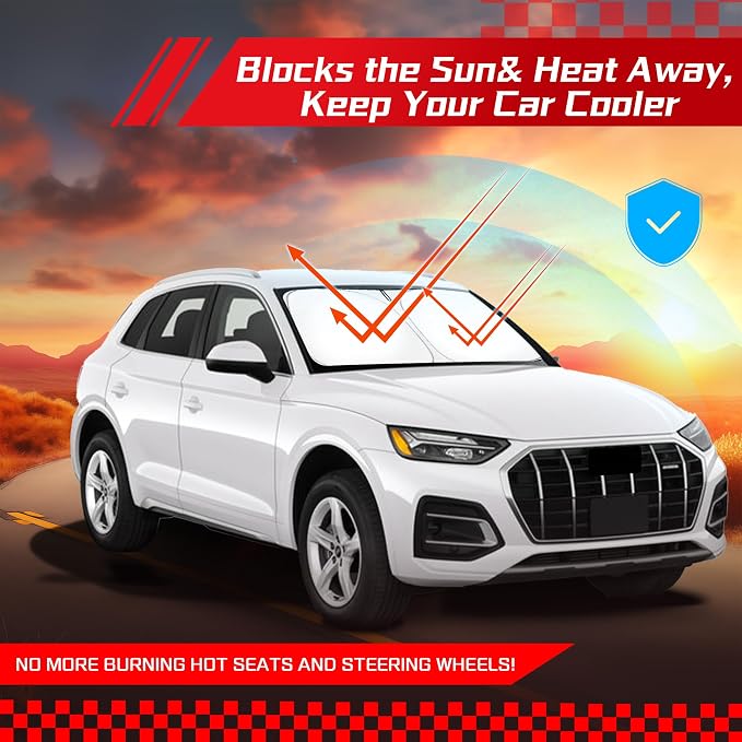 ARISMOTOR Windshield Sun Shade for Audi Q5 2018-2025 2026, Custom Fit Foldable - Image 7