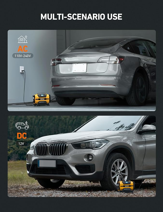 AstroAI Tire Inflator Portable Air Compressor Pump 150PSI 12V DC/110V AC - Image 4