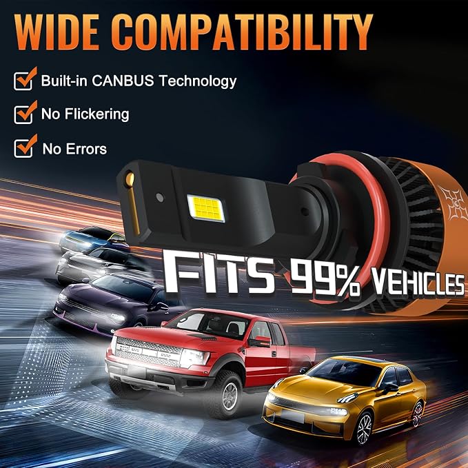 HIKARI WINGS H1 LED Fog light, 30000LM Pure White 6000K LED Bulbs, Plug & Play - Image 6