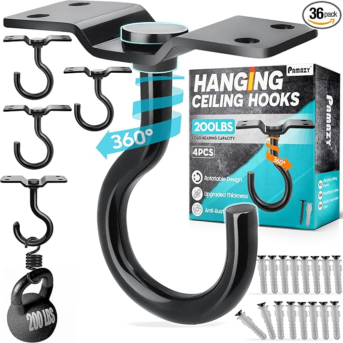 4Pcs 200LBS Rotatable Ceiling Hooks by Pamazy