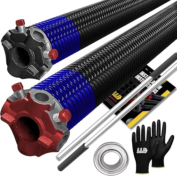 Garage Door Torsion Springs 262x2x35 Includes 1” Steel Bearing, and Winding Bars by GASHardware