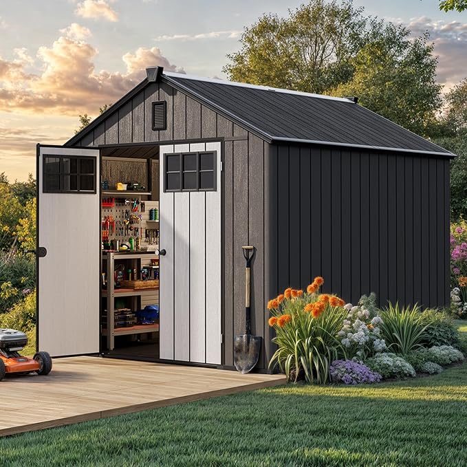 YITAHOME Outdoor Storage Shed 8x10 Ft, Plastic Storage Sheds - Image 2