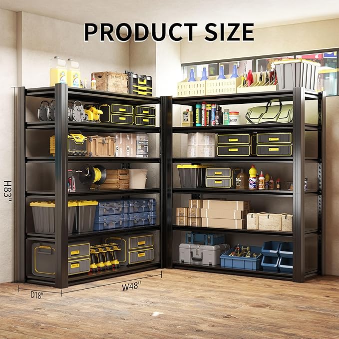82" H Heavy Duty Garage Shelving 3000LBS Storage Shelves Adjustable 6 Tier - Image 2