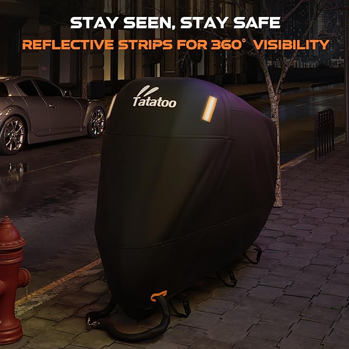 Motorcycle Cover Waterproof Outdoor, 300D Heavy Duty 250cc, UV & Rain Resistant - Image 4