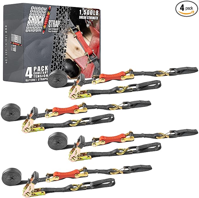 Ratchet Strap, 500 LB WLL / 1, 500 LB Break Strength by SHOCKSTRAP