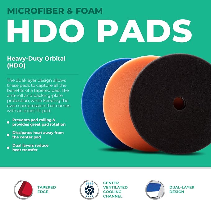 Lake Country 5.5" HDO Foam Polishing Pad Kit – Premium Heavy Duty Orbital Pads - Image 3