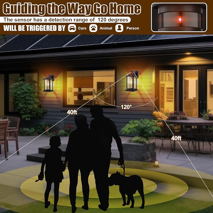 Porch Lights Outdoor Motion Sensor 2 Packs, Exterior Motion Sensor Light - Image 6