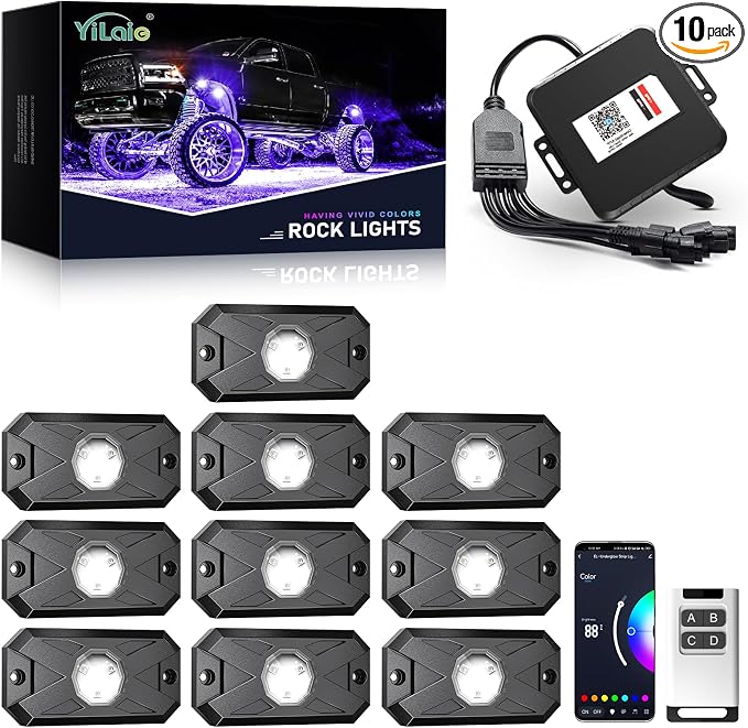 YiLaie 10 Pods LED Rock Lights for Trucks by YiLaie