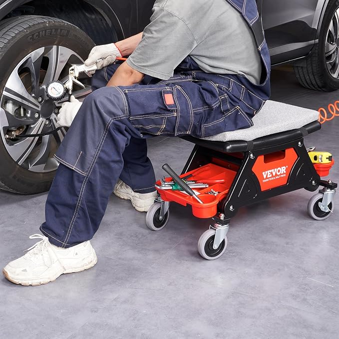 VEVOR Mechanic Stool 300 LBS Capacity Garage Stool Gift - Image 2