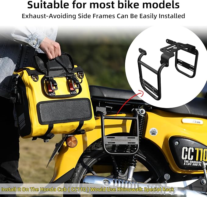 Rhinowalk Motorcycle Saddlebags, Waterproof Saddlebags, Quick Release 15L - Image 6