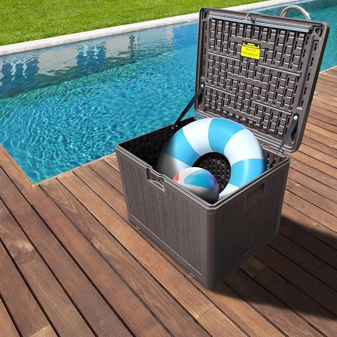 Premium Pro Edition 35 Gallon Lockable Resin Deck Box, Waterproof & - Image 4