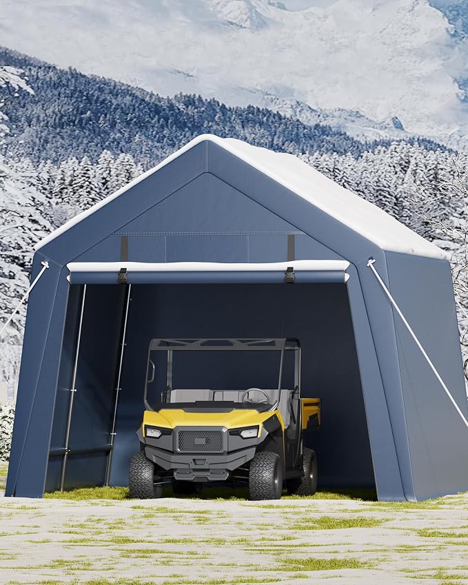 10x10FT Outdoor Storage Shed, Portable Carport - Image 11