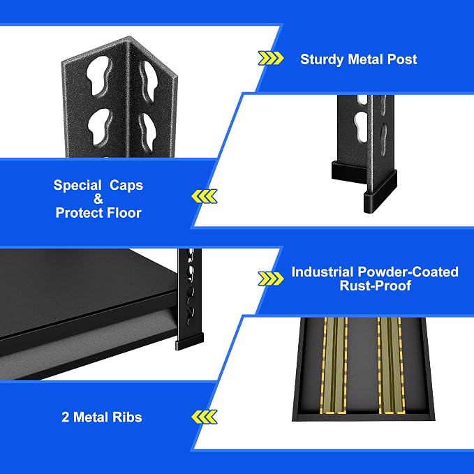 48" W Garage Shelving Heavy Duty, 1800LBS Loads Adjustable Garage Storage - Image 6
