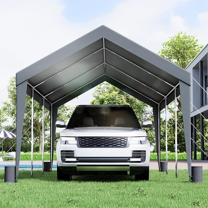 VEVOR Carport Car Canopy 10x20ft, Upgraded Heavy Duty Car Port Garage Boat - Image 8