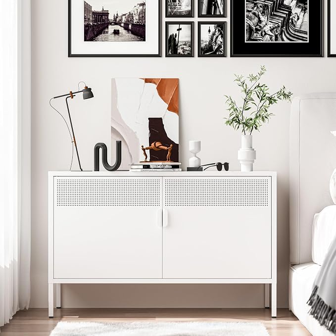 2 Door Storage Sideboard, Metal Storage Cabinet by Washsemba