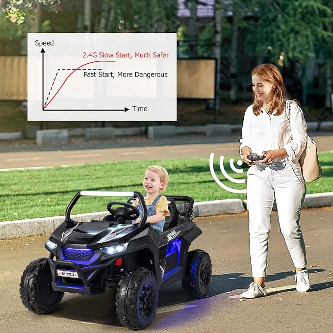 Costzon 2-Seater Ride on Car for Kids, 12V Kids' Electric Vehicles w/Remote - Image 8