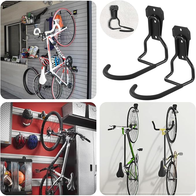 6 Pack Heavy Duty Bike Wall Mount Hooks - Image 5