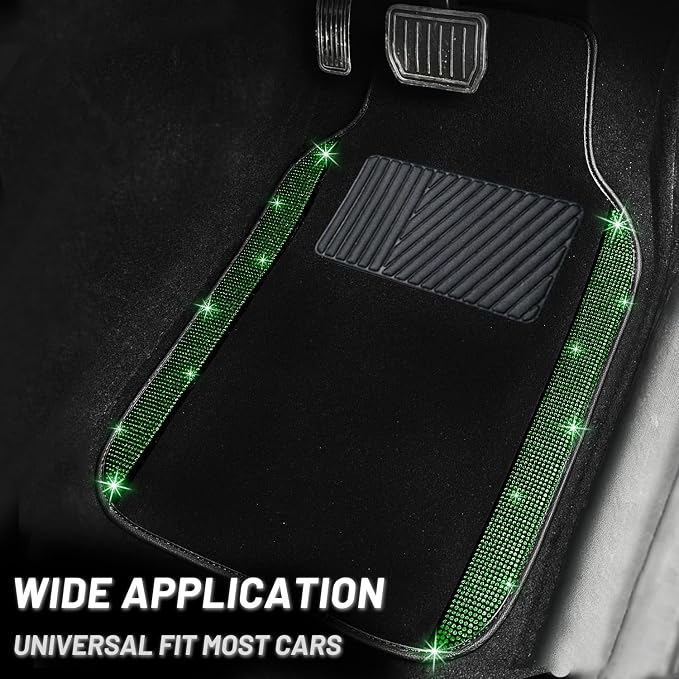 NBTEPEM Bling Car Floor Mats Full Set, Universal Fit Most Cars - Image 2
