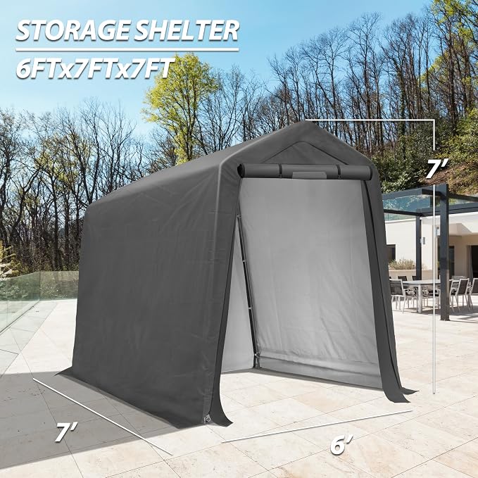 6x7Ft Outdoor Storage Shed, Portable Storage Shed - Image 2