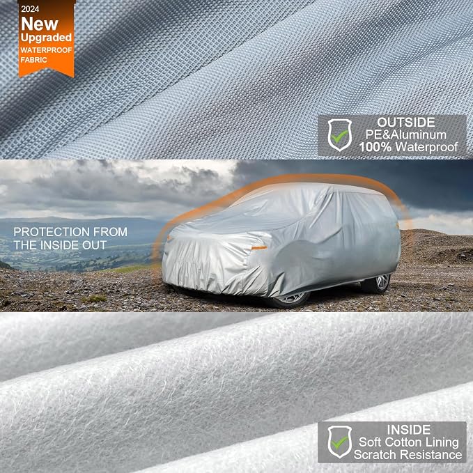 Kayme Large SUV Car Cover Waterproof All Weather, Outdoor Full Size SUV Cover - Image 2