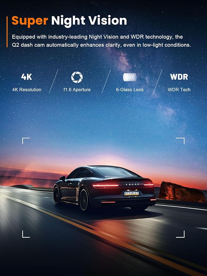 4K Dash Cam Front, Built-in 5G WiFi, 64GB Card Included, Dash Camera - Image 5
