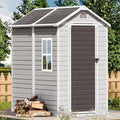 4x6 FT Small Plastic Shed Resin Outdoor Storage by WACASA
