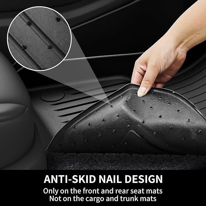 OEDRO Floor Mats 9 Pcs Fits for Tesla Model Y 7-Seater 2024-2020 Custom Fit All - Image 2