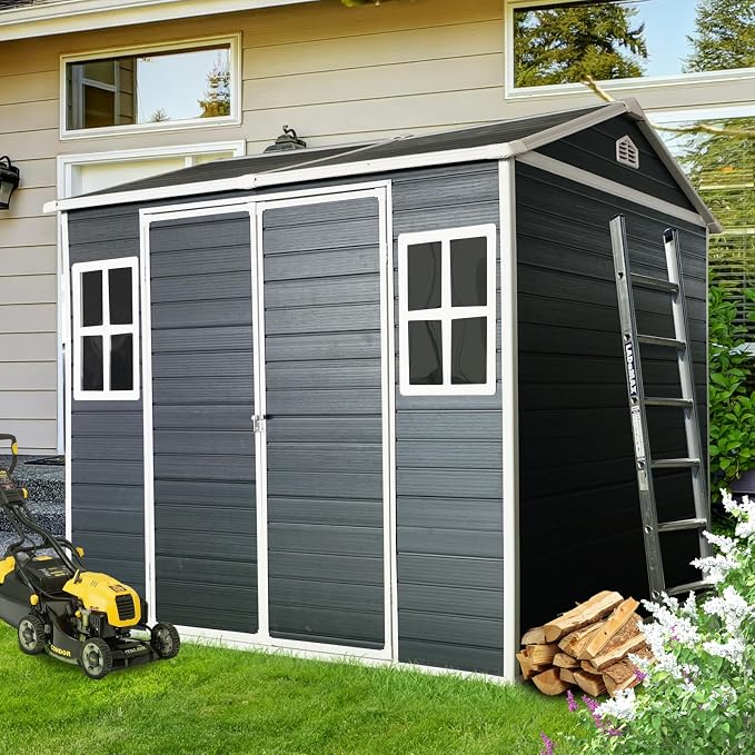 8x6 FT Outdoor Storage Resin Shed - Image 7
