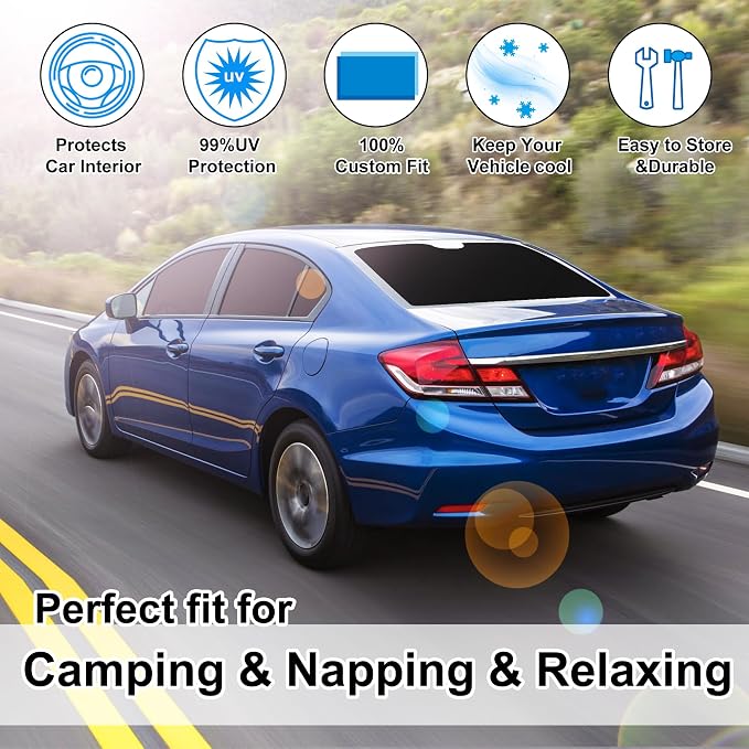 TINGLU Window Shades for Honda Civic 2012 2013 2014 2015 Accessories Car Side - Image 6