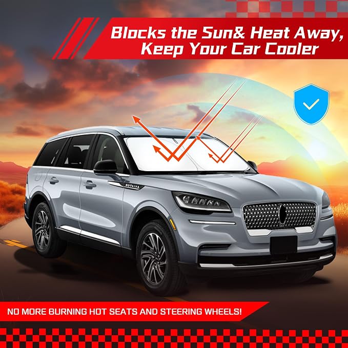ARISMOTOR Windshield Sun Shade for Lincoln Aviator 2020-2025, Custom Fit - Image 7