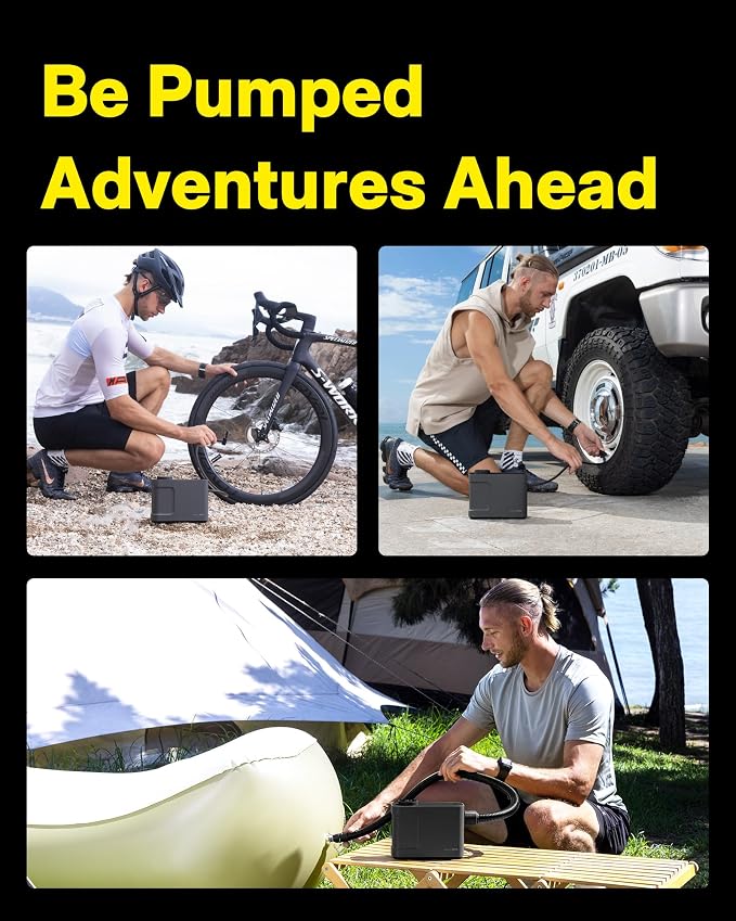 HOTO Air Pump Master, Portable Cordless Tire Inflator, Electric Air Pump - Image 6