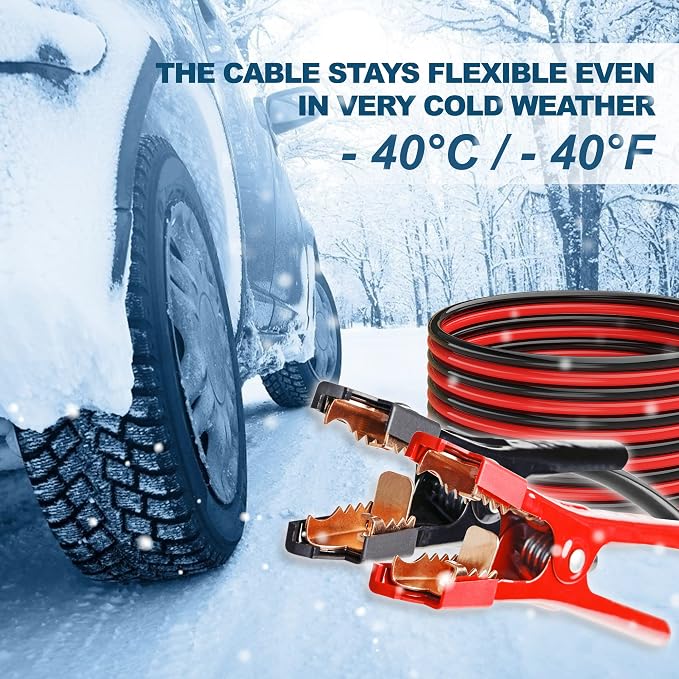 Jumper Cables 6 Gauge 20 Feet Battery Jumper Cables - Image 5