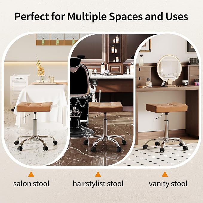 Rolling Stool Adjustable Height Multifunctional Nail Tattoo Vanity Massage Stool - Image 6