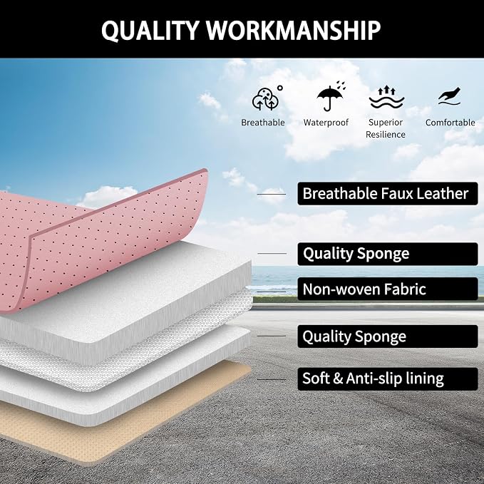 Pink Seat Covers for Cars, Front Seats Universal Fit for SUV, Sedans and Trucks - Image 6