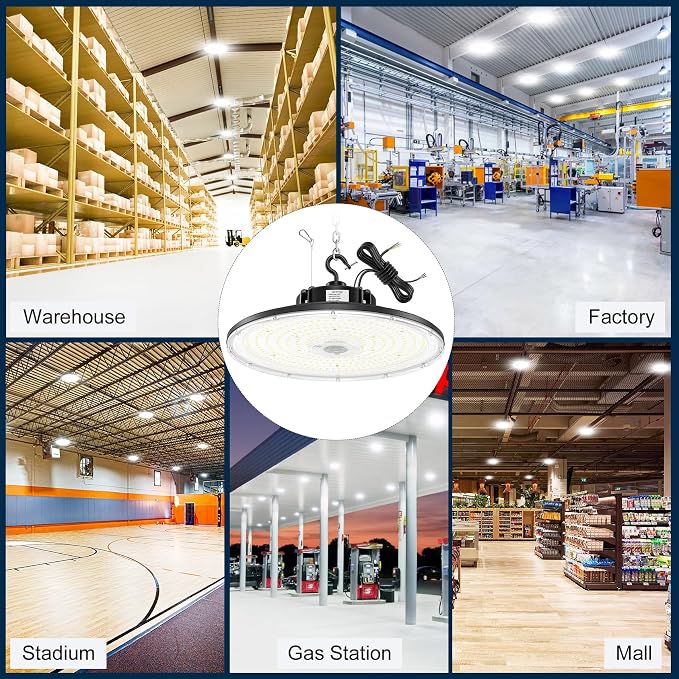 BBESTLED UFO Commercial Lights for Ceiling LED 200W, High Bay UFO Lights LED - Image 7