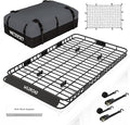 Wildroad Roof Rack Cargo Basket, Upgraded 4” Fence Wide Car Roof Basket Combo by WILDROAD