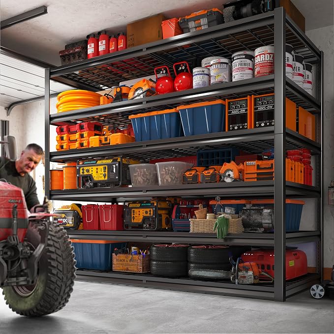 REIBII 3500LBS Garage Shelving, Adjustable Storage Shelves Heavy Duty, 6 Tier - Image 2