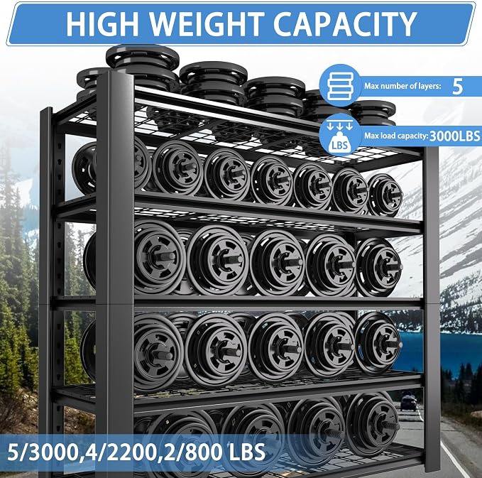 5-Tier Heavy Duty Garage Shelving Unit - Image 7