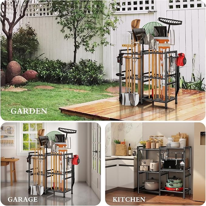Garden Tool Organizer Storage Metal Yard Tool Organizer Heavy Duty Garden Tool - Image 2