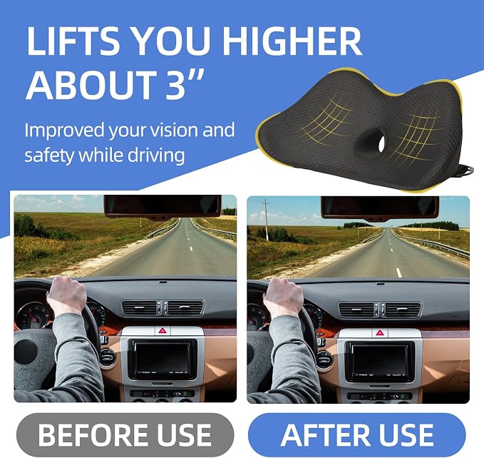 Lumbar Support Pillow for Car, 2 in 1 Memory Foam Lower Back Support Cushion - Image 2