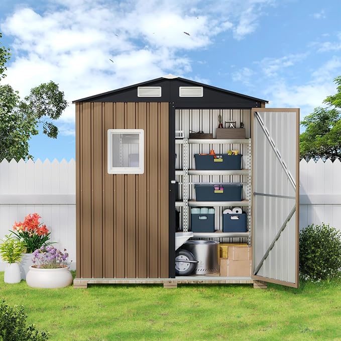 6X4FT Outdoor Steel Storage Shed - Image 5