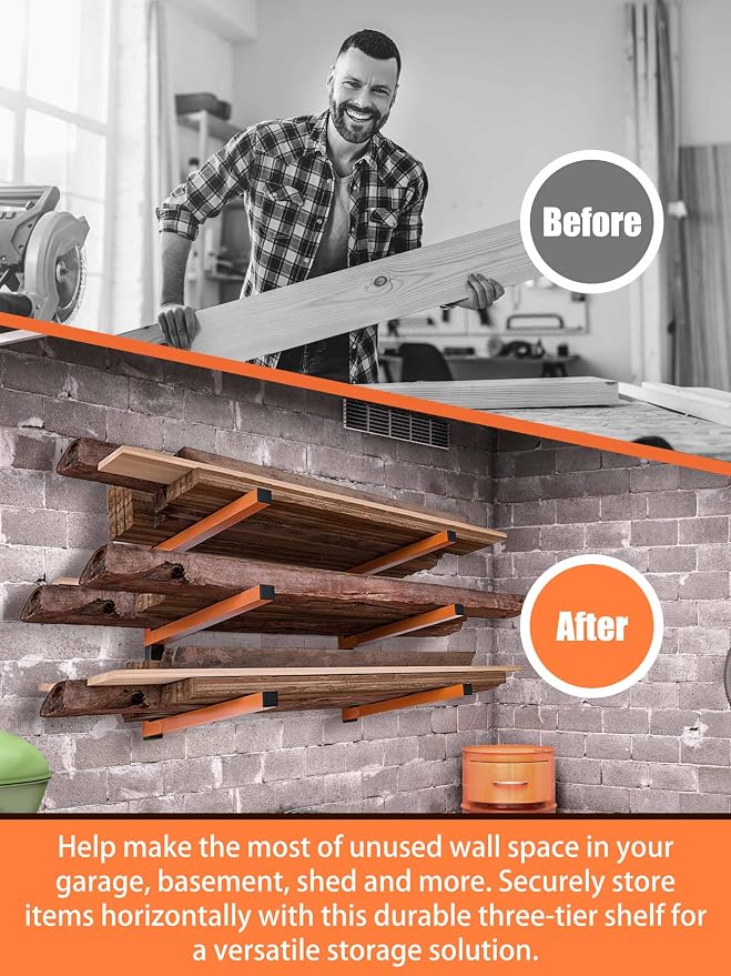 Caliee lumber Storage Rack Wall Mount, Heavy Duty Wood Storage Racks - Image 4