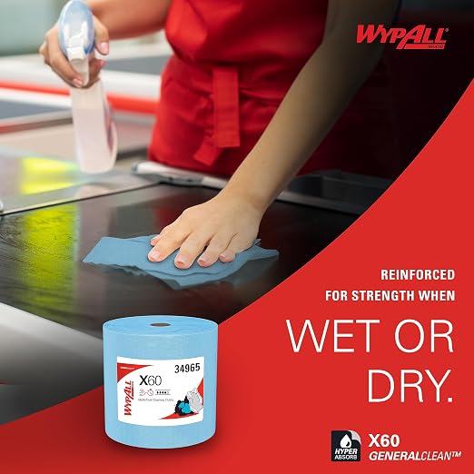 WypAll GeneralClean X60 Cloths Multi-Task Cleaning Wipes, Strong and Absorbent - Image 12