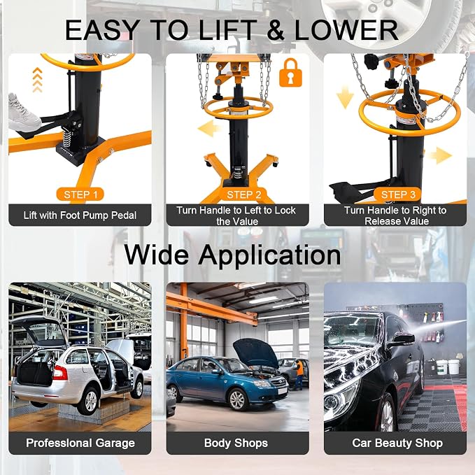 Transmission Jack 1660 lbs/ 0.75 Ton Capacity Hydraulic Telescopic Transmission - Image 7