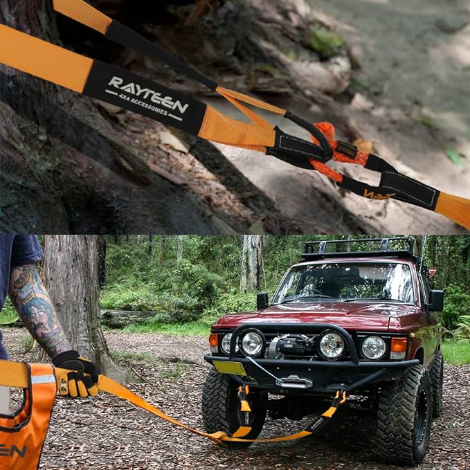 Genuine 33, 000lb Xtreme Heavy Duty Recovery Tow Strap + 20, 000lb Tree Saver - Image 7
