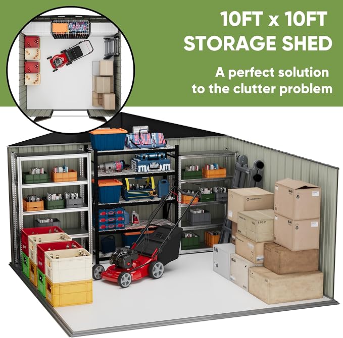 Patiowell 10' x 10' Metal Storage Shed - Image 6