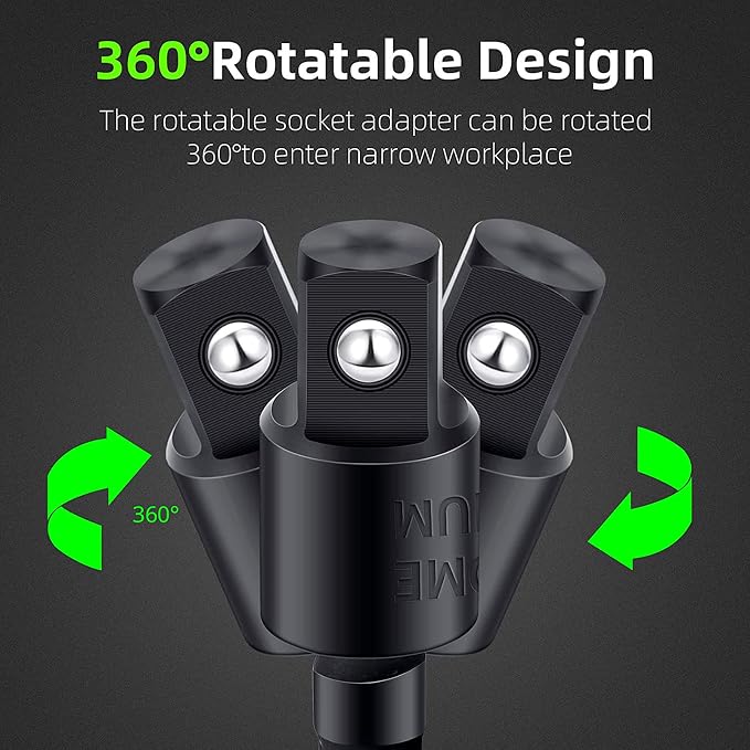 Right Angle Drill Adaptor, 4-in-1 Impact Drill Bit Extension, 360° Rotatable - Image 7