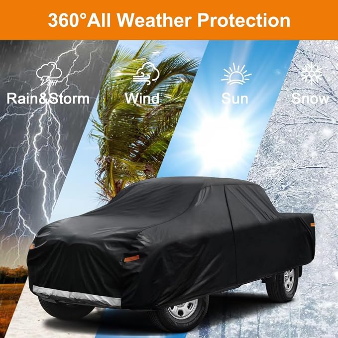 Kayme Truck Cover Custom Fit Toyota Tundra Double Cab Short Bed. Full Exterior - Image 6