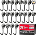 FINDMAG Black Magnetic Hooks, 30lbs+ Strong Magnetic Hooks by FINDMAG